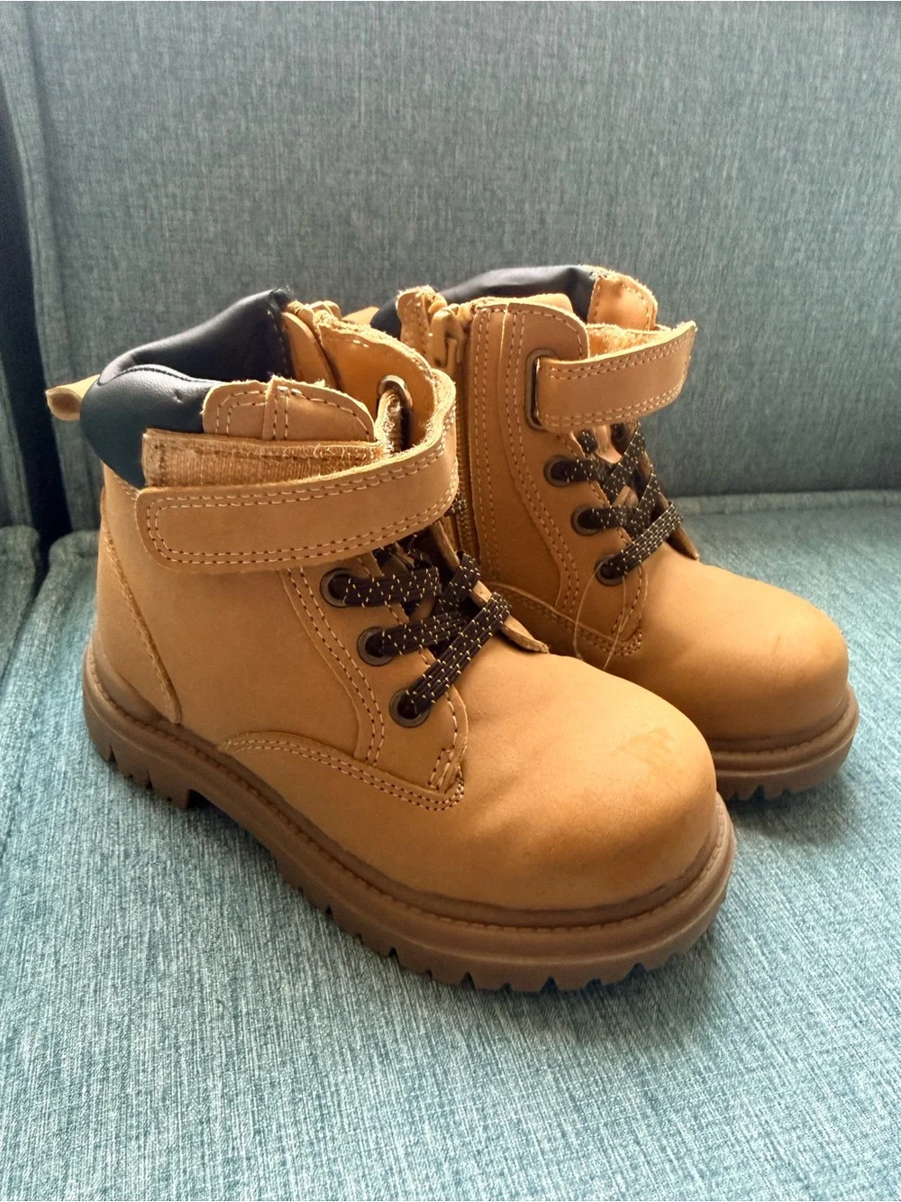 Kids Brown Work-Style Boots - Classic Tan wonder nation